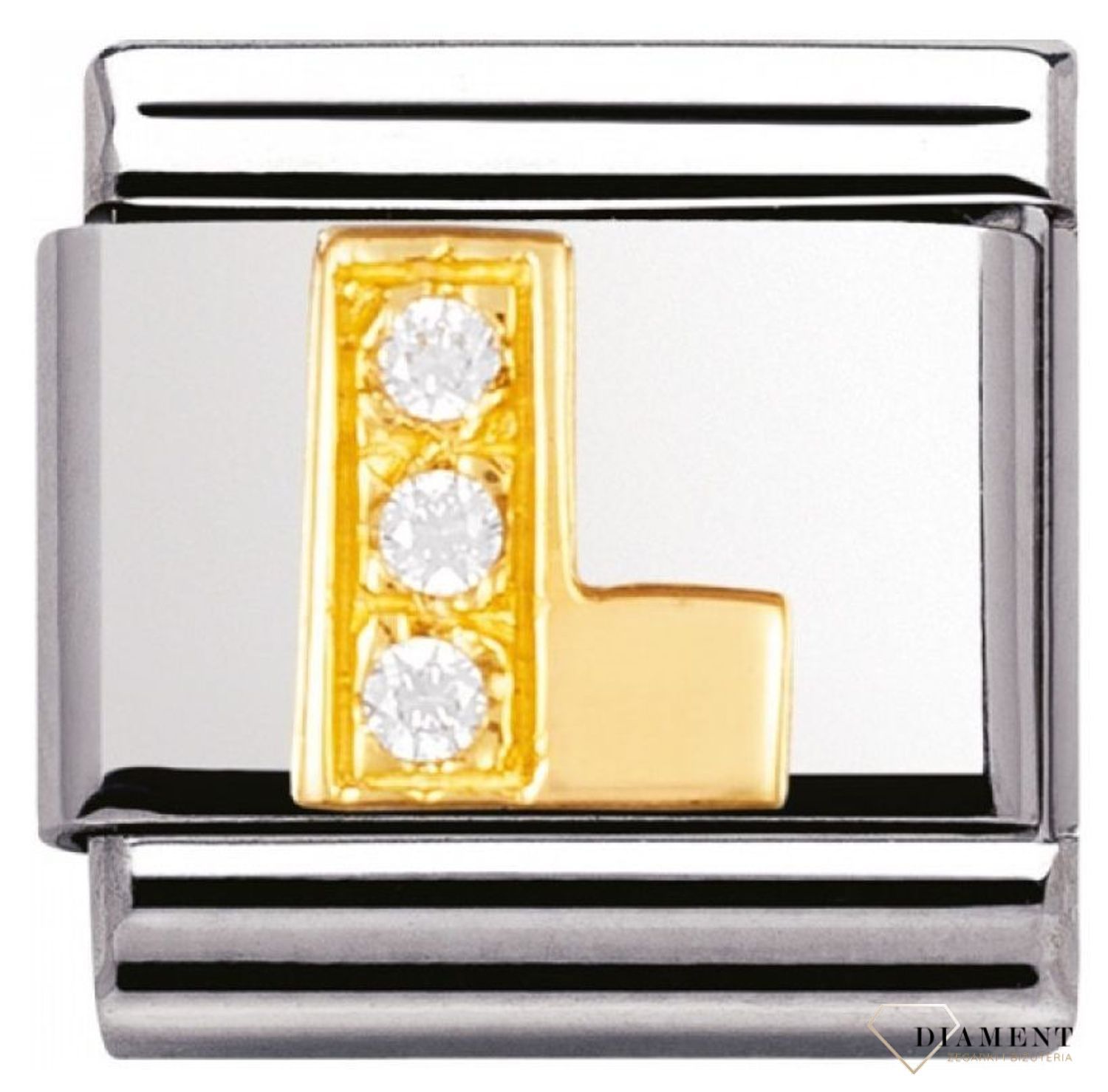 Nomination - Link 18K zawieszka złoto 'Litera L z cyrkoniami' 030301 12 biżuteria nomination nomination zawieszki nomination baza.jpg